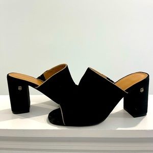 Tommy Hilfiger Black Suede Mules